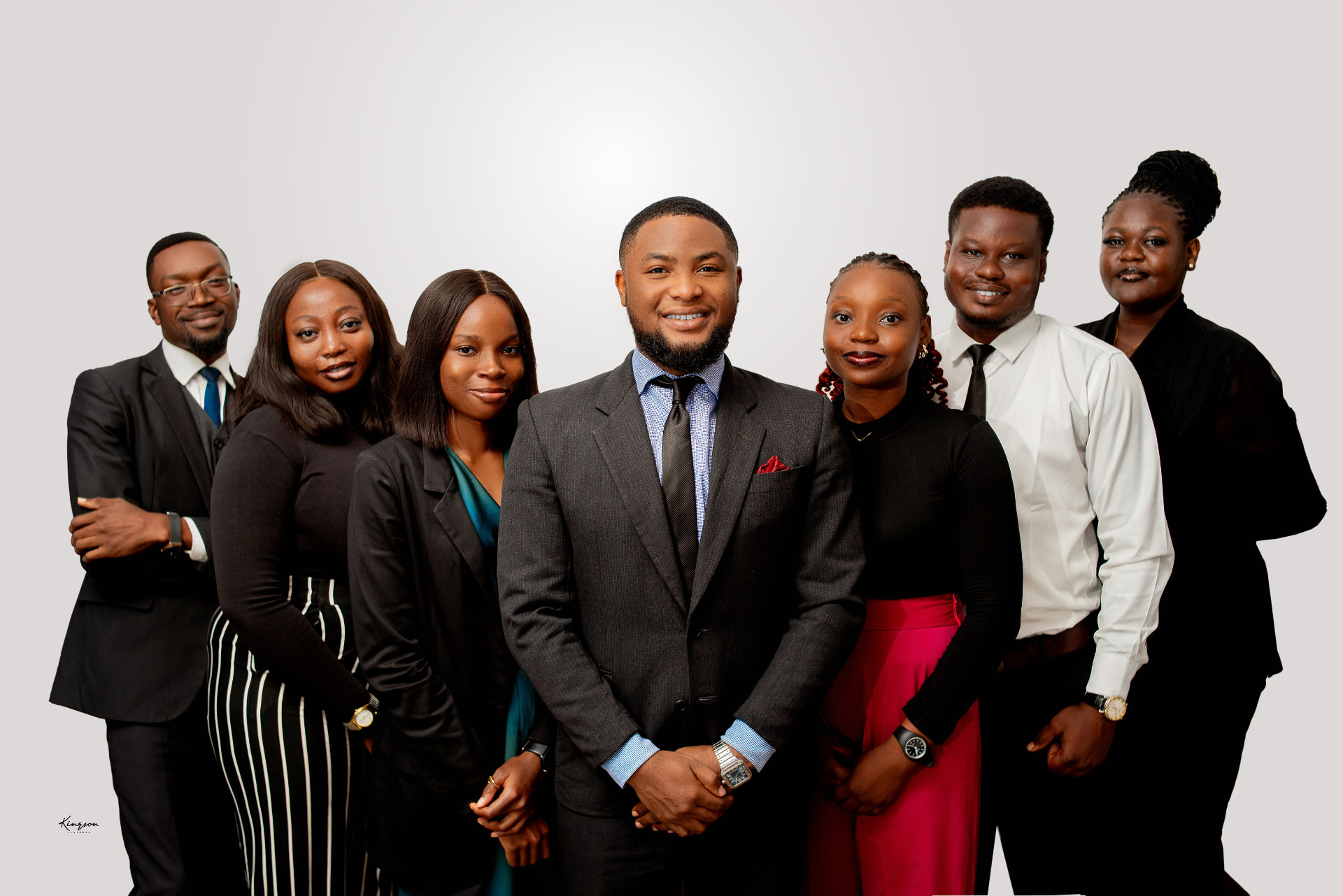 The Kaabo Investments Limited team photographed in the studio, Abuja